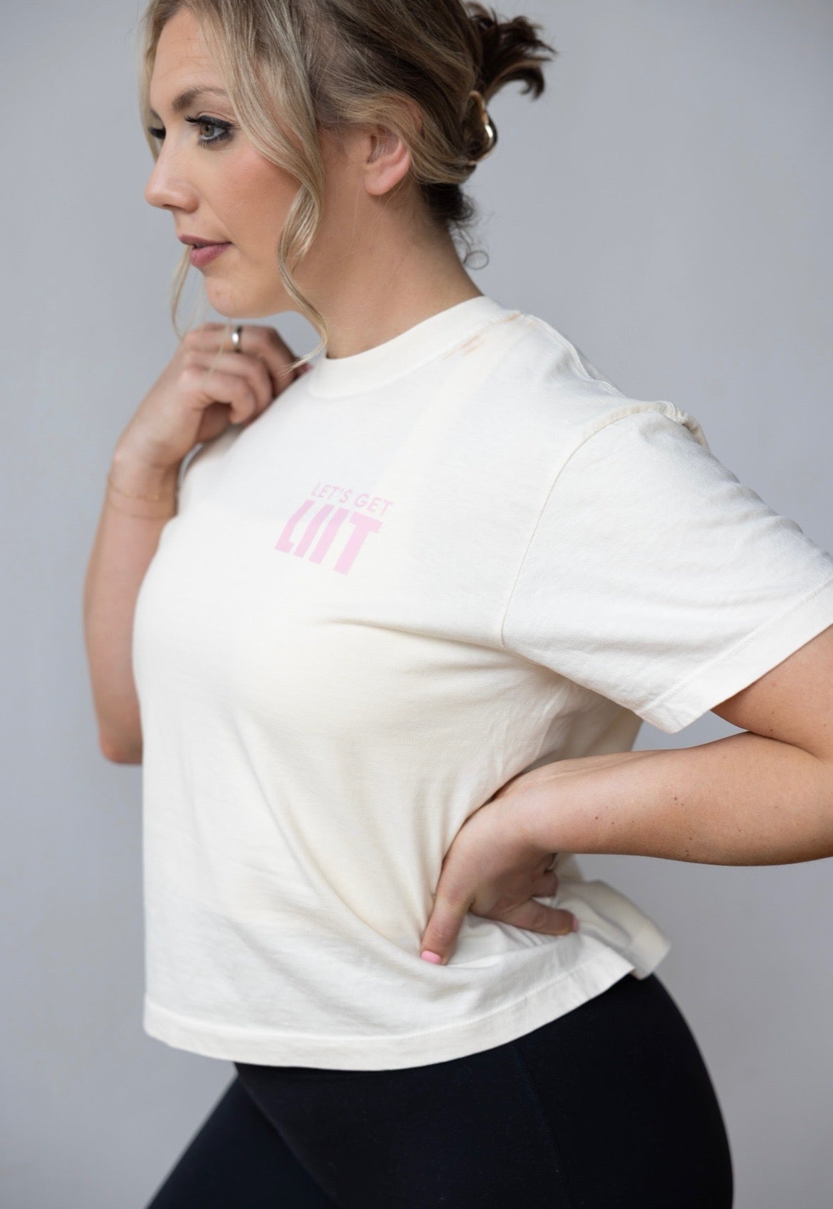 Cream/Pink LIIT Crop