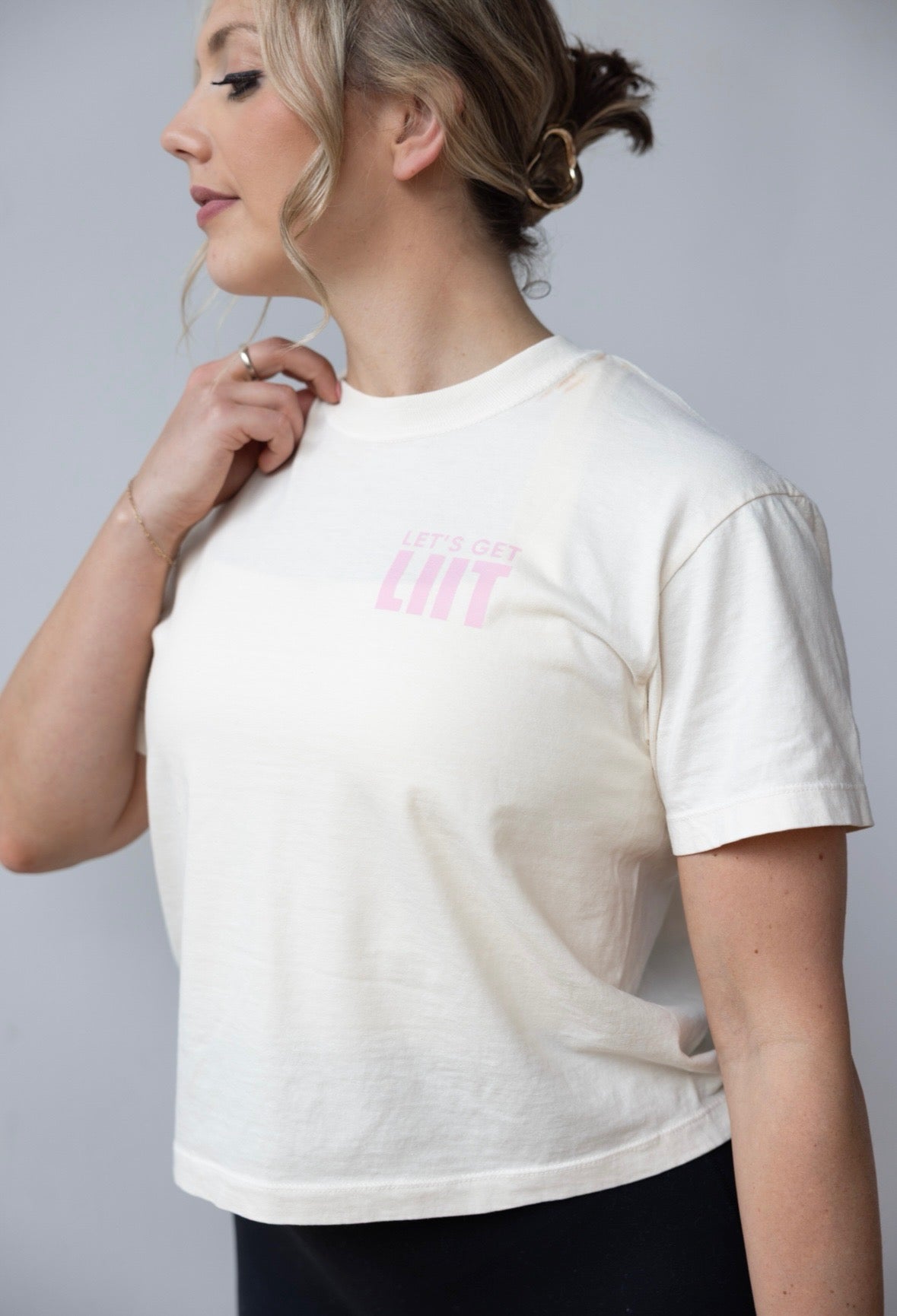 Cream/Pink LIIT Crop
