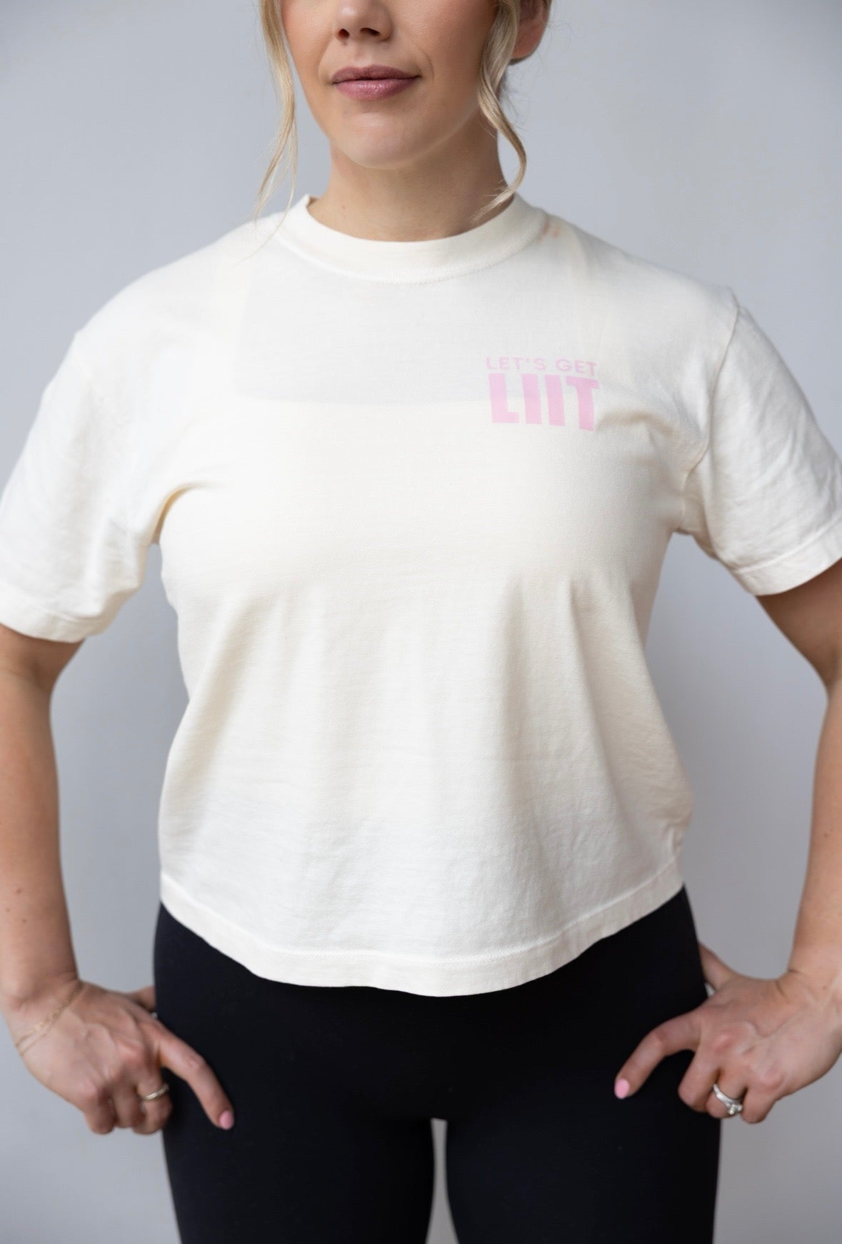 Cream/Pink LIIT Crop